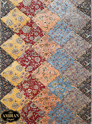 Collage rug of persian rug