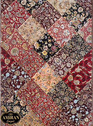 Collage rug of persian rug
