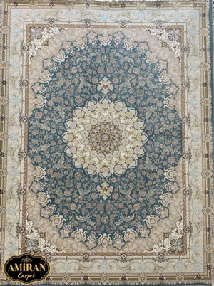 طرح جدید فرش 1500 شانه اصفهان گل برجسته کاربنی